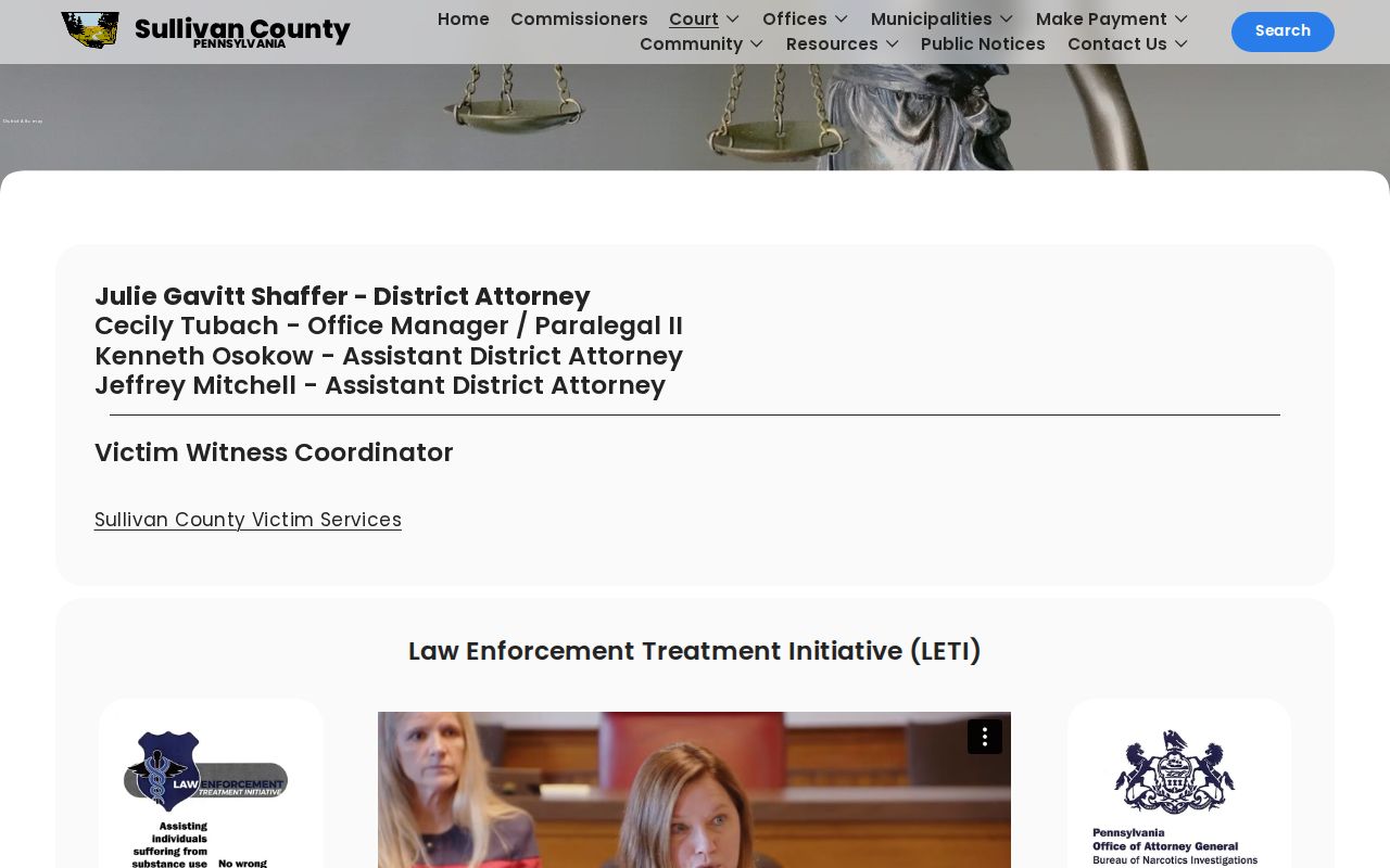 Sullivan County District Attorney criminal court case office