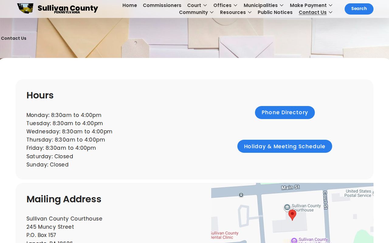 Sullivan County criminal records courthouse contact information