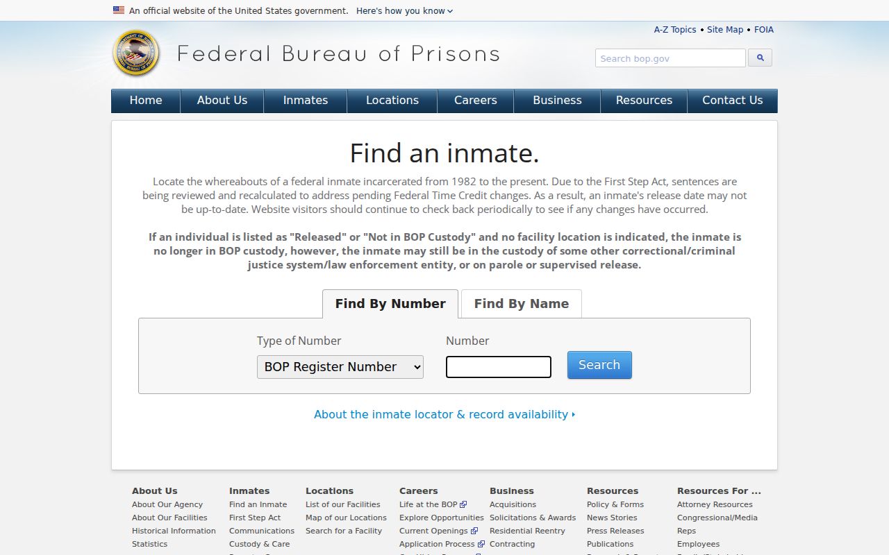 Sullivan County criminal history federal inmate locator